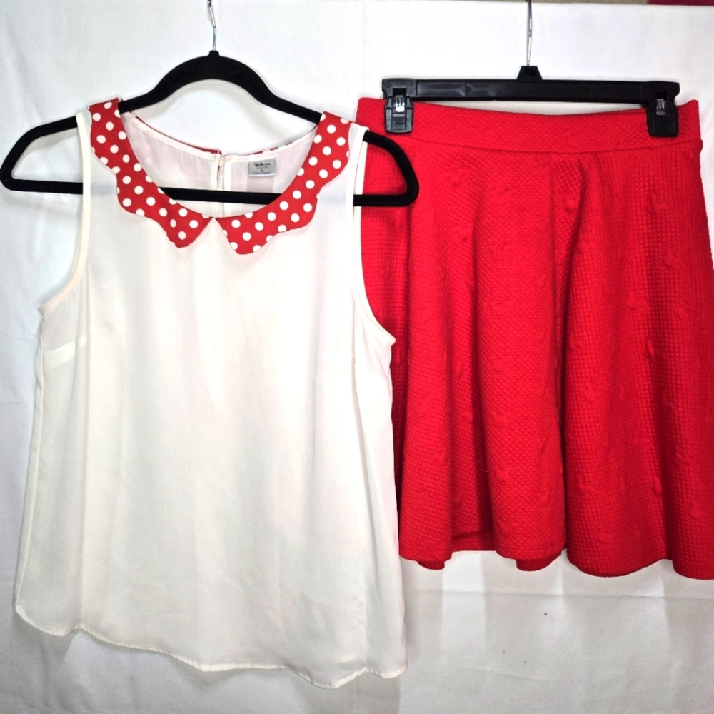 Disney Red and White Polka Dot Skirt Set